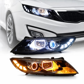 YU GUANG LED Headlights for Kia K5 2011-2013 Car Accessories 6000k Color DRL Upgrade Head Lights Daytime Running Light Head Lamp
